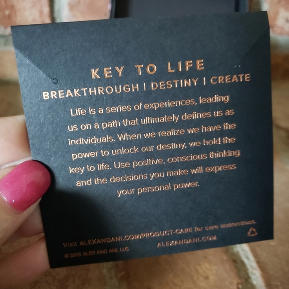 NWT Alex & Ani Gold Key to Life Bracelet - Picture 4 of 4